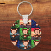 Affe im mittleren Apps-Schlüsselanhänger 3x3 Schlüsselanhänger (Vorderseite)