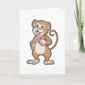 Affe im Poker mit Poker-Karten Karte (Vorderseite)