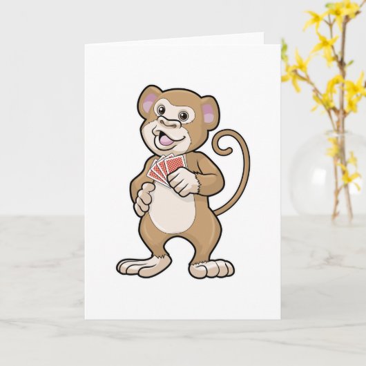 Affe im Poker mit Poker-Karten Karte (Gelbe Blume)