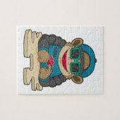 Affe im Poker mit Poker-Karten & Sonnenbrille Puzzle (Horizontal)