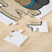 Affe im Poker mit Poker-Karten & Sonnenbrille Puzzle (Seite)