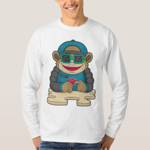Affe im Poker mit Poker-Karten & Sonnenbrille T-Shirt