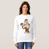 Affe im Poker mit Poker-Karten Sweatshirt (Vorne ganz)