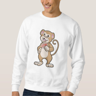 Affe im Poker mit Poker-Karten Sweatshirt