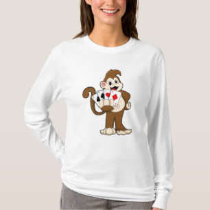 Affe im Poker mit Poker-Karten T-Shirt