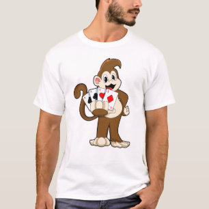 Affe im Poker mit Poker-Karten T-Shirt