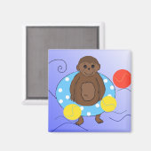 Affe im Pool Magnet (Vorderseite/Rückseite)