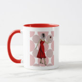 Affe im Roten Kleid mit Wein Tasse (Links)