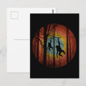 AFFE IM WALDWALD POSTKARTE (Vorne/Hinten)
