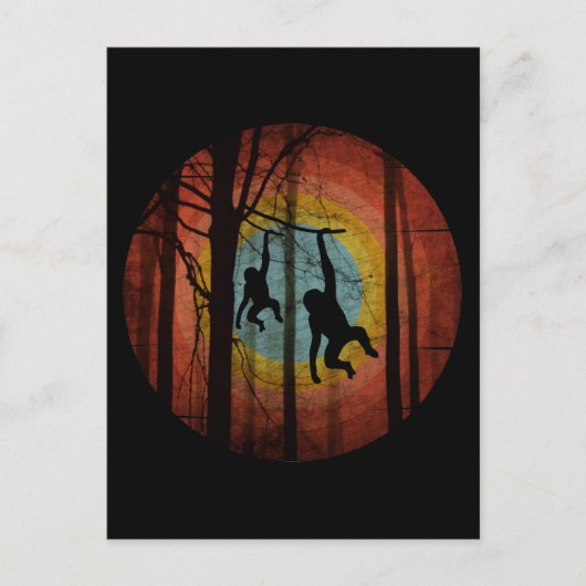 AFFE IM WALDWALD POSTKARTE (Vorderseite)