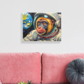 AFFE IM WELTALL 10 LEINWANDDRUCK (Insitu (Wohnzimmer))