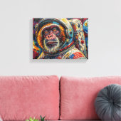 AFFE IM WELTALL 9 LEINWANDDRUCK (Insitu (Wohnzimmer))