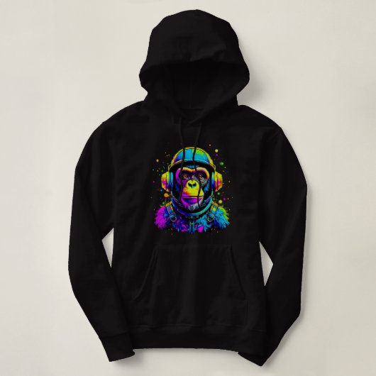 Affe im Weltraum-Anzug Hoodie (Design vorne)