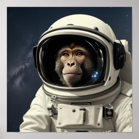 Affe im Weltraum Poster (Vorne)