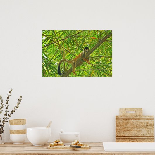 Affe in Bamboo-Dschungel Poster (Küche)