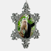 Affe in Costa Rica Schneeflocken Zinn-Ornament (Links)