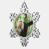 Affe in Costa Rica Schneeflocken Zinn-Ornament (Rechts)