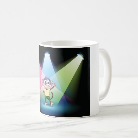 Affe in der Scheinwerfer-Tasse Kaffeetasse (VorderseiteRechts)