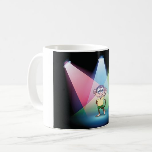 Affe in der Scheinwerfer-Tasse Kaffeetasse (Vorderseite Links)