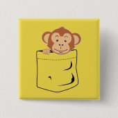 Affe in der Tasche Button (Vorderseite)