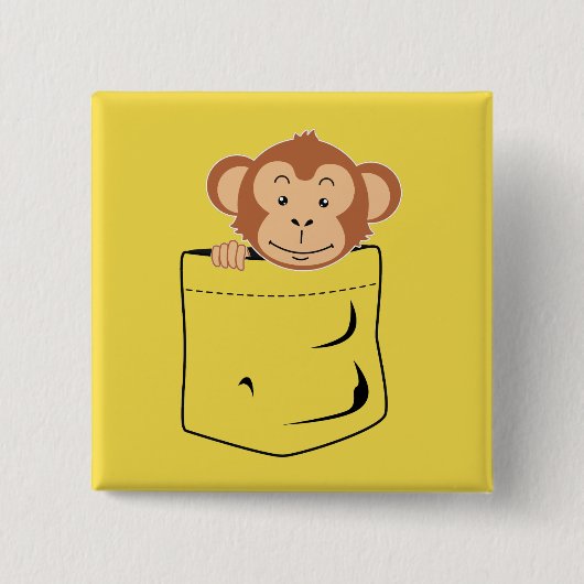 Affe in der Tasche Button (Vorderseite)