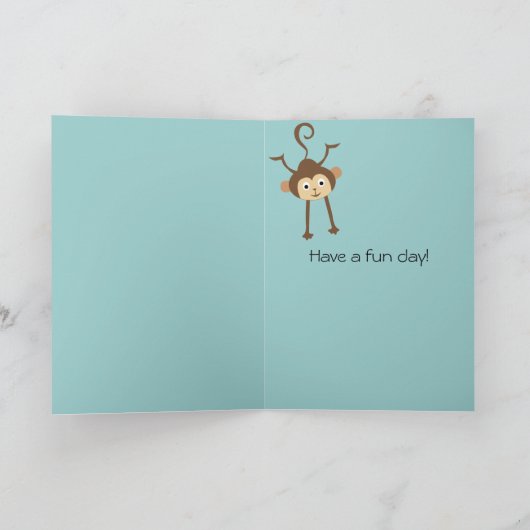Affe in einem Baum Karte (Innenseite)