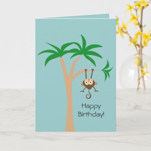 Affe in einem Baum Karte (Gelbe Blume)