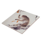 Affe in einem Persimmonbaum Fliese (Seite)