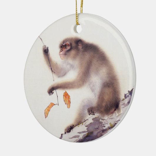 Affe in einem Persimmonbaum Keramikornament (Links)