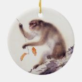 Affe in einem Persimmonbaum Keramikornament (Hinten)