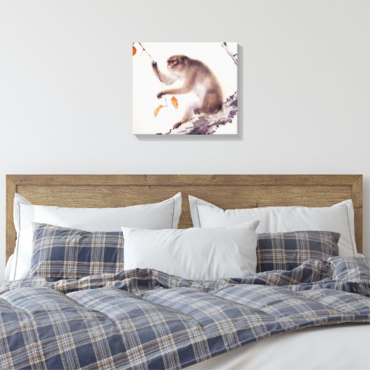 Affe in einem Persimmonbaum Leinwanddruck (Insitu (Schlafzimmer))