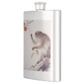 Affe in einem Persimone-Baum Flachmann (Links)