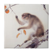 Affe in einem Persimone-Baum Fliese (Vorderseite)