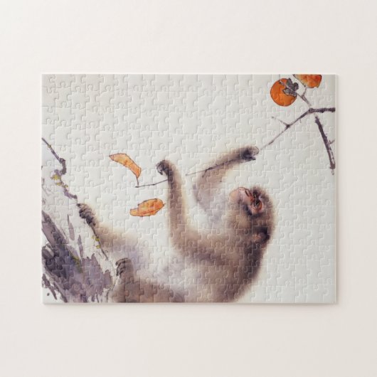 Affe in einem Persimone-Baum Puzzle (Horizontal)