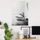 Affe in einer Badewanne Poster (Heimbüro)