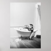Affe in einer Badewanne Poster (Vorne)