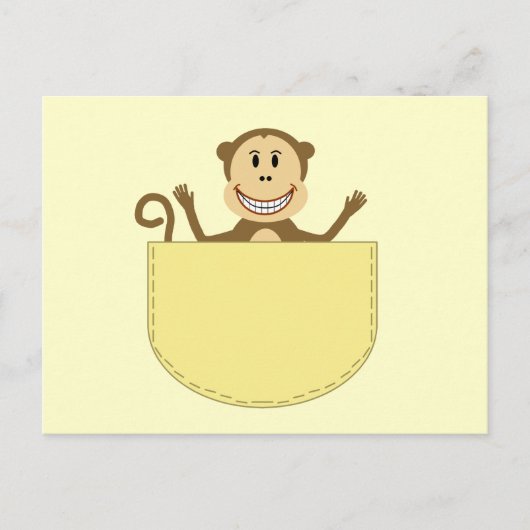 Affe in einer Pocket-Postkarte Postkarte (Vorderseite)