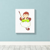 Affe in Kreuzbeinküken an Wolken Leinwanddruck (Insitu (Holzboden))