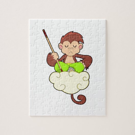 Affe in Kreuzbeinküken an Wolken Puzzle (Vertikal)