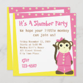 Affe in Pajamas Einladung (Vorne/Hinten)