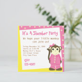 Affe in Pajamas Einladung (Stehend Vorderseite)