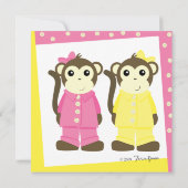Affe in Pajamas Einladung (Rückseite)