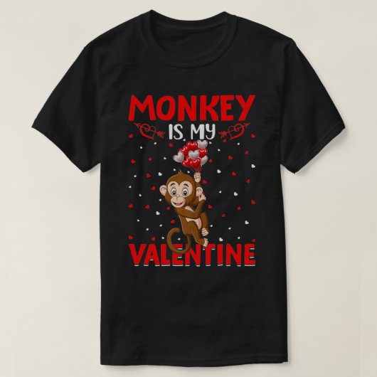 Affe ist meine Valentinhörnchen Liebe Monkey Valen T-Shirt (Design vorne)