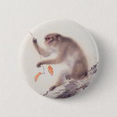Affe-japanische Malerei-chinesischer Button (Vorderseite)