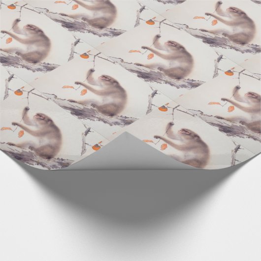 Affe-japanische Malerei-chinesischer Tierkreis, Geschenkpapier (Ecke)