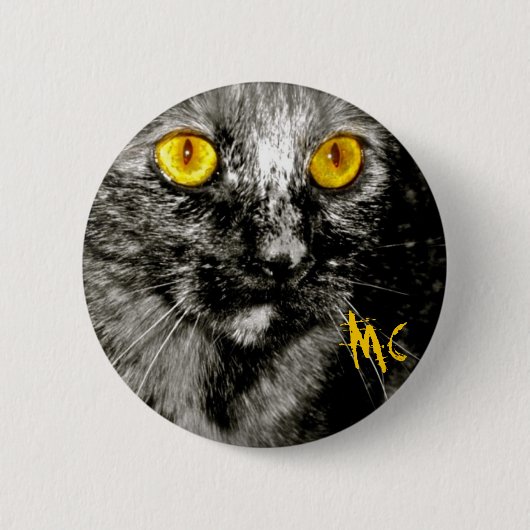 Affe-Katzen-Knopf Button (Vorderseite)