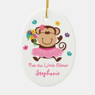 Affe-kleine Schwester-personalisierte Verzierung Keramikornament