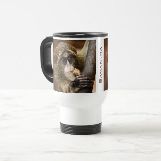 Affe Klettersteig Foto Personalisiert Reisebecher (Vorderseite Links)
