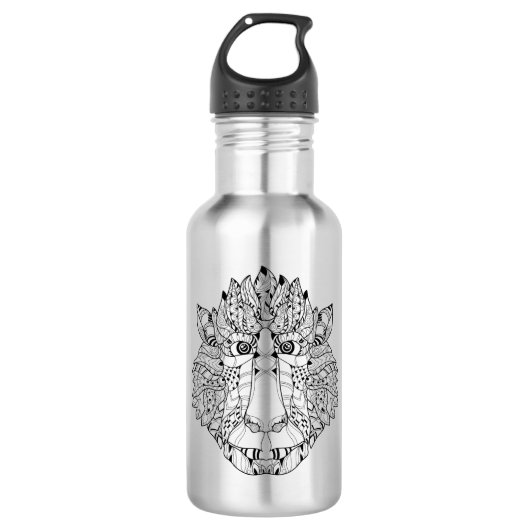 Affe-Kopf-Gekritzel Edelstahlflasche (Vorderseite)