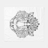 Affe-Kopf-Gekritzel Fleecedecke (Vorderseite (Horizontal))